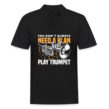Trompete Trompeter Trompeten Spieler - Männer Poloshirt - Schwarz - Vorne - Kai (181cm)
