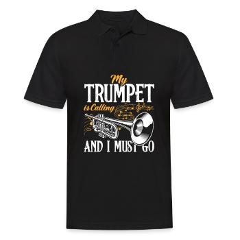 Trompete Trompeter Trompeten Spieler - Männer Poloshirt - Schwarz - Vorne - Kai (181cm)