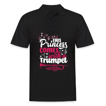 Trompete Trompeter Trompeten Spieler - Männer Poloshirt - Schwarz - Vorne - Kai (181cm)
