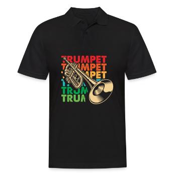 Trompete Trompeter Trompeten Spieler - Männer Poloshirt - Schwarz - Vorne - Kai (181cm)