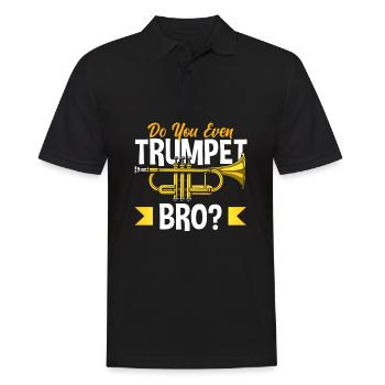 Trompete Trompeter Trompeten Spieler - Männer Poloshirt - Schwarz - Vorne - Kai (181cm)