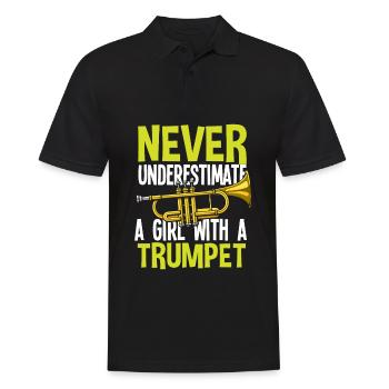 Trompete Trompeter Trompeten Spieler - Männer Poloshirt - Schwarz - Vorne - Kai (181cm)
