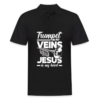 Trompete Trompeter Trompeten Spieler - Männer Poloshirt - Schwarz - Vorne - Kai (181cm)