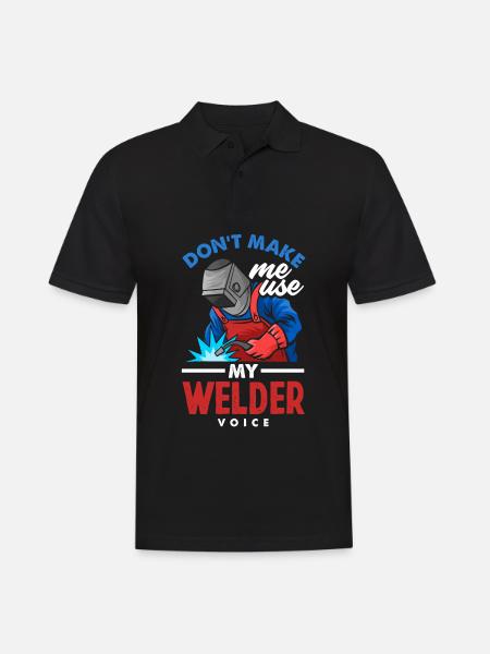 Funny Welder Gift - Men's Polo Shirt - black
