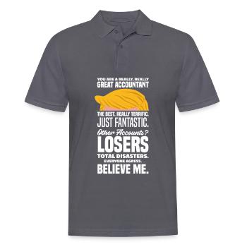 Drôle de cadeau comptable de conseiller fiscal - Polo Homme - charbon - Devant - Nico (186cm)