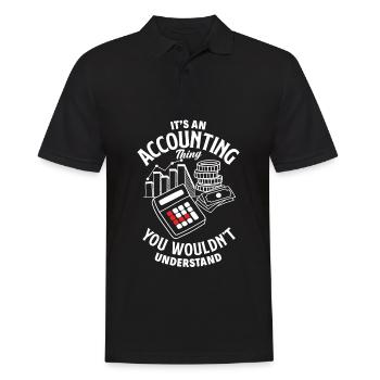 Drôle de cadeau comptable de conseiller fiscal - Polo Homme - noir - Devant - Kai (181cm)