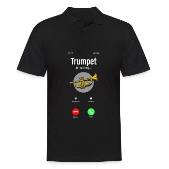 Trompete Trompeter Trompeten Spieler - Männer Poloshirt - Schwarz - Vorne - Kai (181cm)