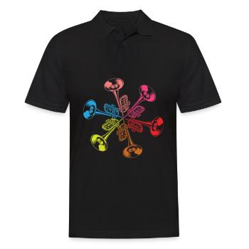 Trompete Trompeter Trompeten Spieler - Männer Poloshirt - Schwarz - Vorne - Kai (181cm)