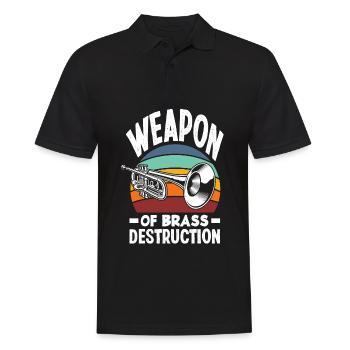Trompete Trompeter Trompeten Spieler - Männer Poloshirt - Schwarz - Vorne - Kai (181cm)
