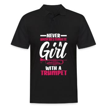 Trompete Trompeter Trompeten Spieler - Männer Poloshirt - Schwarz - Vorne - Kai (181cm)