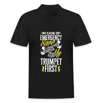 Trompete Trompeter Trompeten Spieler - Männer Poloshirt - Schwarz - Vorne - Kai (181cm)