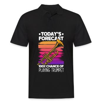 Trompete Trompeter Trompeten Spieler - Männer Poloshirt - Schwarz - Vorne - Kai (181cm)