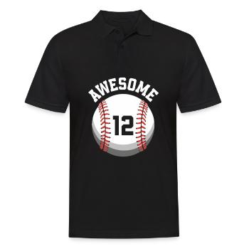 Fête de baseball du 12e anniversaire d’anniversaire des enfants - Polo Homme - noir - Devant - Kai (181cm)