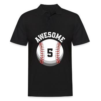 Fête de baseball pour enfants d’anniversaire 5e anniversaire - Polo Homme - noir - Devant - Kai (181cm)