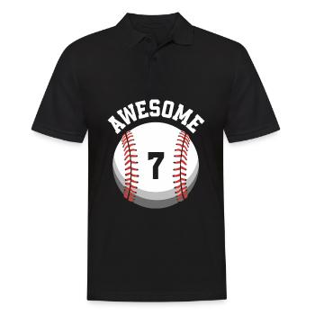 Fête de baseball du 7e anniversaire d’anniversaire des enfants - Polo Homme - noir - Devant - Kai (181cm)