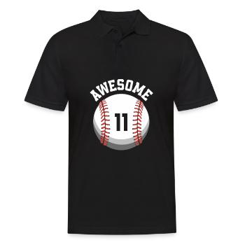 Fête de baseball du 11e anniversaire d’anniversaire des enfants - Polo Homme - noir - Devant - Kai (181cm)