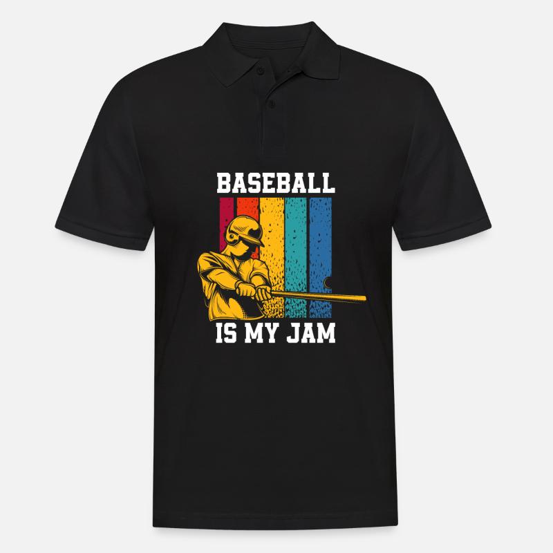 Lustiger Baseball - Männer Poloshirt - Schwarz