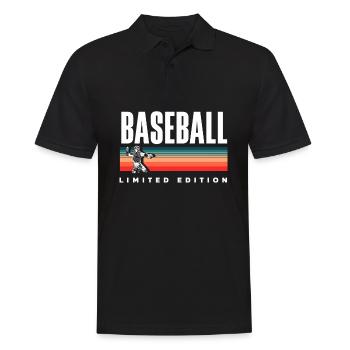 Lustiger Baseball - Männer Poloshirt - Schwarz - Vorne - Kai (181cm)