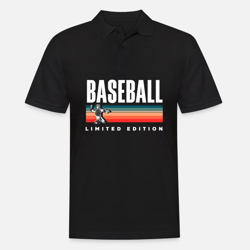 Lustiger Baseball - Männer Poloshirt - Schwarz