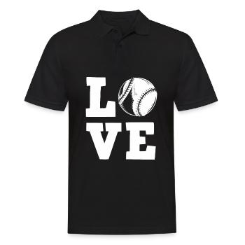 Lustiger Baseball - Männer Poloshirt - Schwarz - Vorne - Kai (181cm)