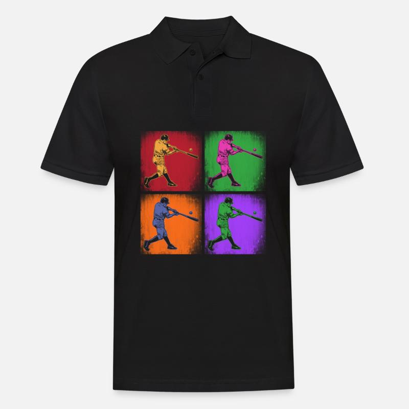 Lustiger Baseball - Männer Poloshirt - Schwarz