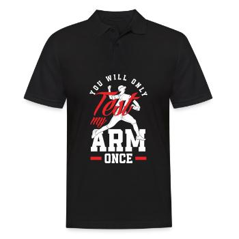 Lustiger Baseball - Männer Poloshirt - Schwarz - Vorne - Kai (181cm)