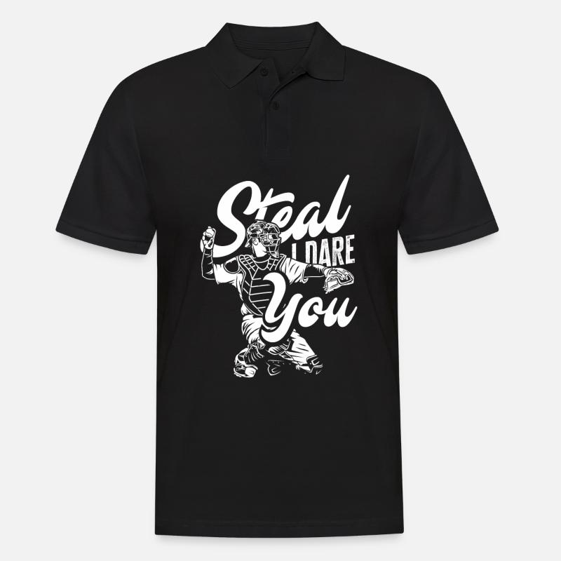 Lustiger Baseball - Männer Poloshirt - Schwarz