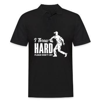 Lustiger Baseball - Männer Poloshirt - Schwarz - Vorne - Kai (181cm)