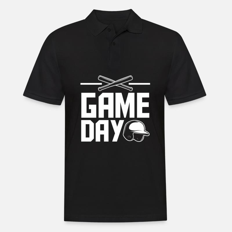 Lustiger Baseball - Männer Poloshirt - Schwarz