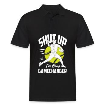 Lustiger Baseball - Männer Poloshirt - Schwarz - Vorne - Kai (181cm)