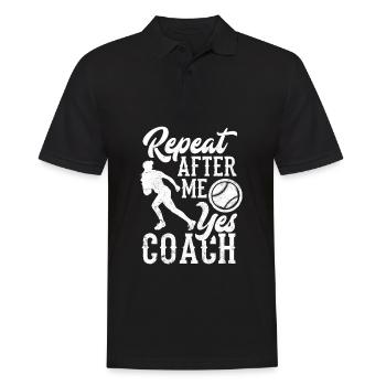 Lustiger Baseball - Männer Poloshirt - Schwarz - Vorne - Kai (181cm)