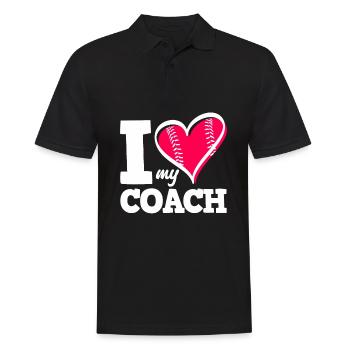 Lustiger Baseball - Männer Poloshirt - Schwarz - Vorne - Kai (181cm)