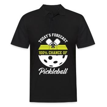 Lustiges Pickleball Geschenk - Männer Poloshirt - Schwarz - Vorne - Kai (181cm)