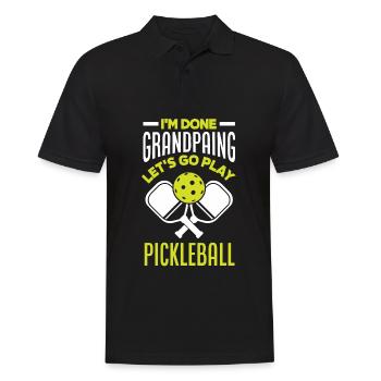 Lustiges Pickleball Geschenk - Männer Poloshirt - Schwarz - Vorne - Kai (181cm)