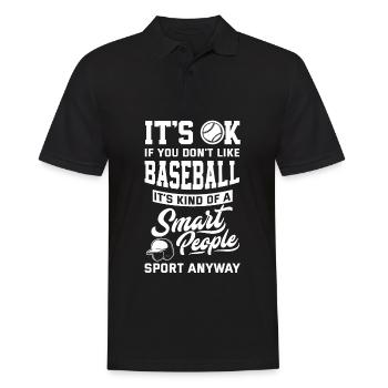 Lustiger Baseball - Männer Poloshirt - Schwarz - Vorne - Kai (181cm)