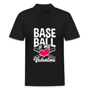 Lustiger Baseball - Männer Poloshirt - Schwarz - Vorne - Kai (181cm)