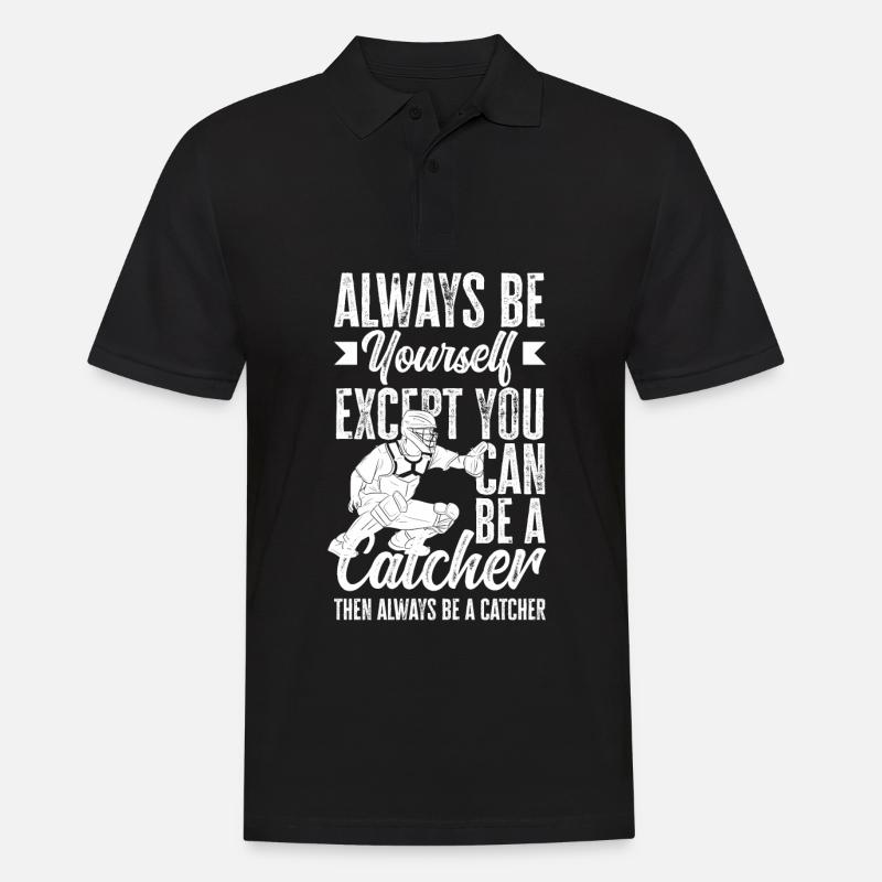 Lustiger Baseball - Männer Poloshirt - Schwarz