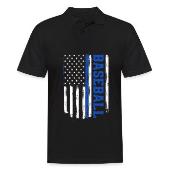 Lustiger Baseball - Männer Poloshirt - Schwarz - Vorne - Kai (181cm)