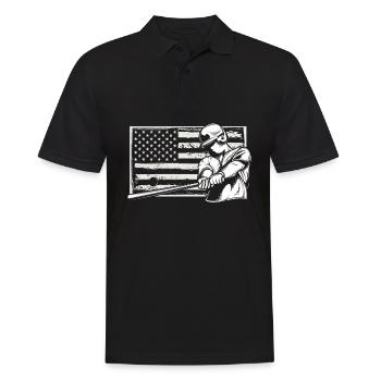 Lustiger Baseball - Männer Poloshirt - Schwarz - Vorne - Kai (181cm)