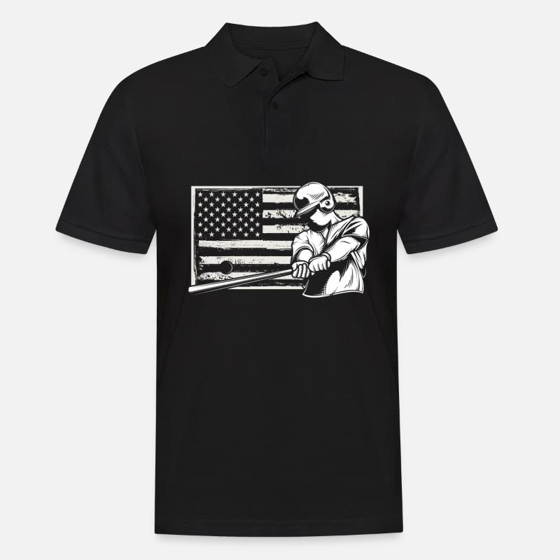 Lustiger Baseball - Männer Poloshirt - Schwarz