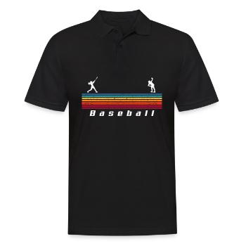 Lustiger Baseball - Männer Poloshirt - Schwarz - Vorne - Kai (181cm)
