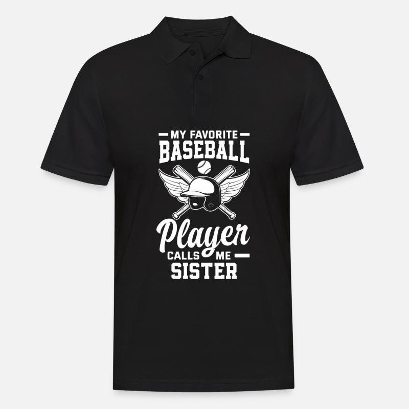 Lustiger Baseball - Männer Poloshirt - Schwarz