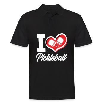 Lustiges Pickleball Geschenk - Männer Poloshirt - Schwarz - Vorne - Kai (181cm)