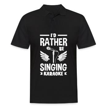 Chanteur de karaoké Chanteur de karaoké Musique - Polo Homme - noir - Devant - Kai (181cm)