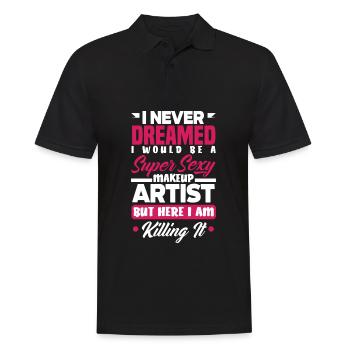 Lustiges Make Up Artist Maskenbildner Geschenk - Männer Poloshirt - Schwarz - Vorne - Kai (181cm)