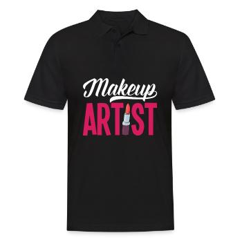 Lustiges Make Up Artist Maskenbildner Geschenk - Männer Poloshirt - Schwarz - Vorne - Kai (181cm)