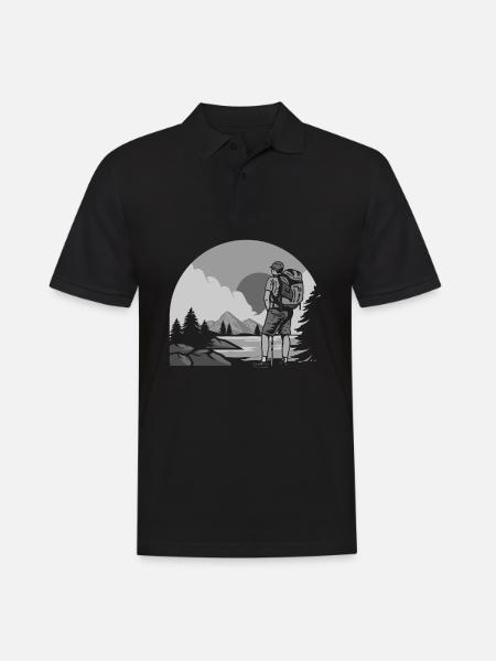 Funny Hiking Gift - Men's Polo Shirt - black