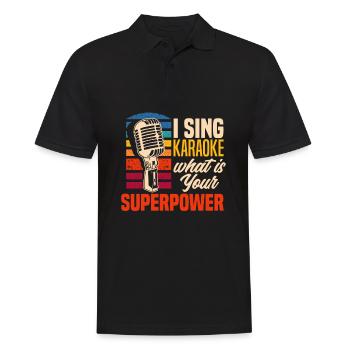 Chanteur de karaoké Chanteur de karaoké Musique - Polo Homme - noir - Devant - Kai (181cm)