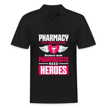 Pharmacien Pharmacie Pharmacie Cadeau - Polo Homme - noir - Devant - Kai (181cm)