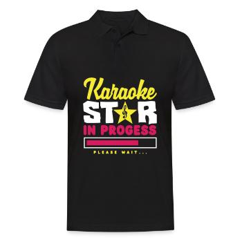 Chanteur de karaoké Chanteur de karaoké Musique - Polo Homme - noir - Devant - Kai (181cm)